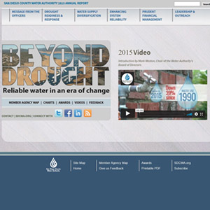 annual report homepage that says beyond drought