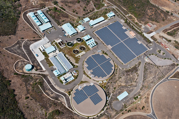 solar panels aerial view